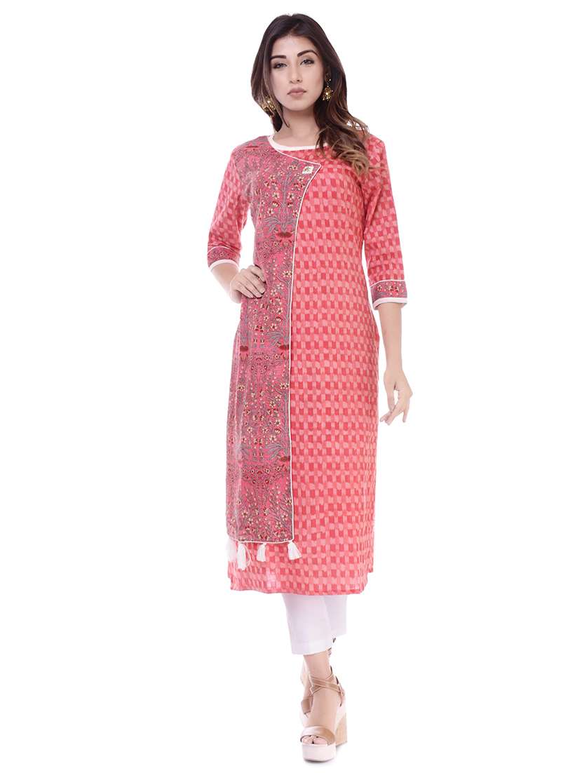 printed straight kurta