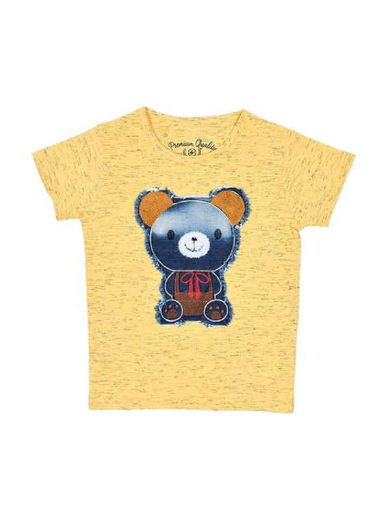 round neck panda patched t-shirt - 16324068 - Zoom Image - 0