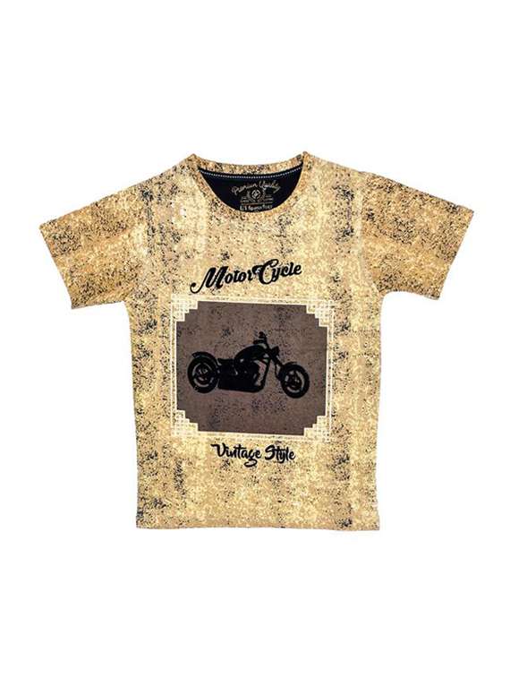 round neck graphic print t-shirt - 16324125 - Zoom Image - 0