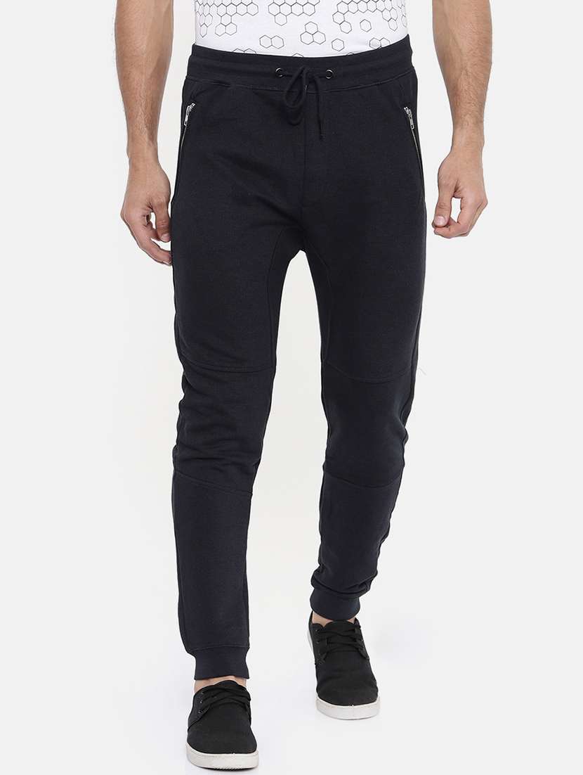 black solid joggers