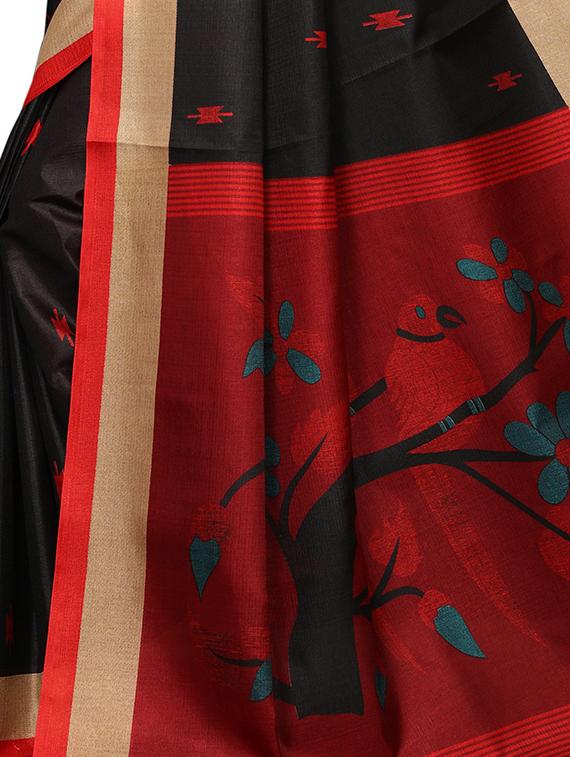 conversational pallu saree with blouse - 16326510 - Standard Image - 3