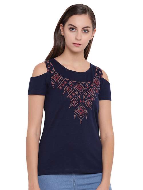 women's straight round neck top - 16328081 -  Standard Image - 0