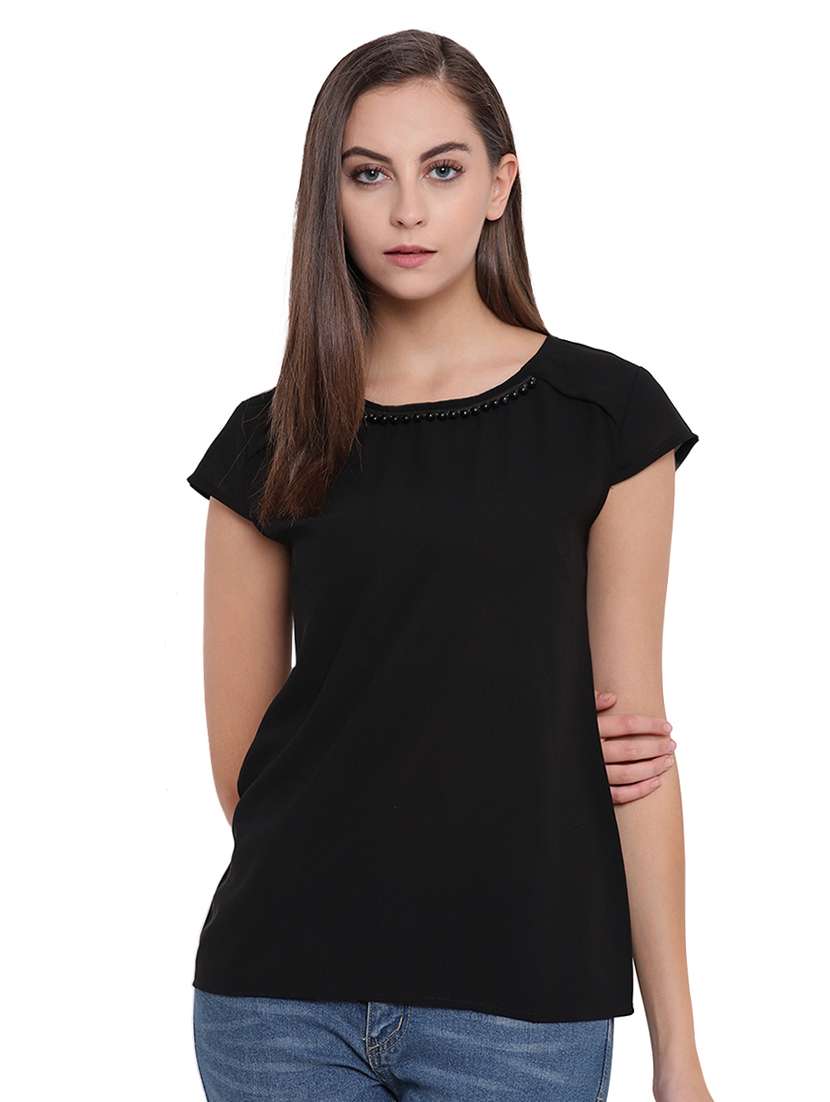 keyhole back pearl embellished top - 16328098 -  Zoom Image - 0