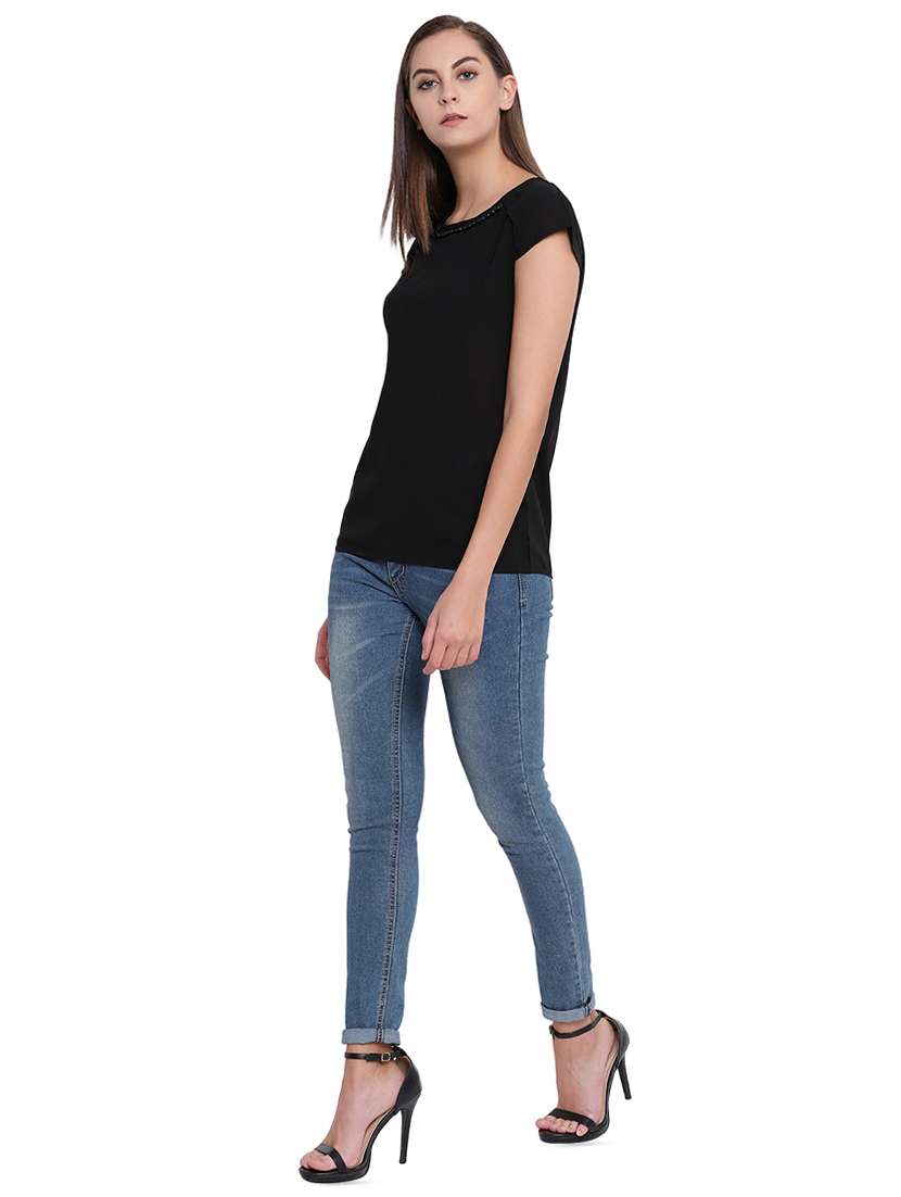 keyhole back pearl embellished top - 16328098 - Standard Image - 3