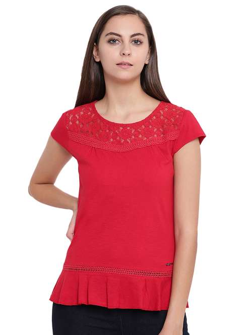 women's straight round neck top - 16328106 -  Standard Image - 0