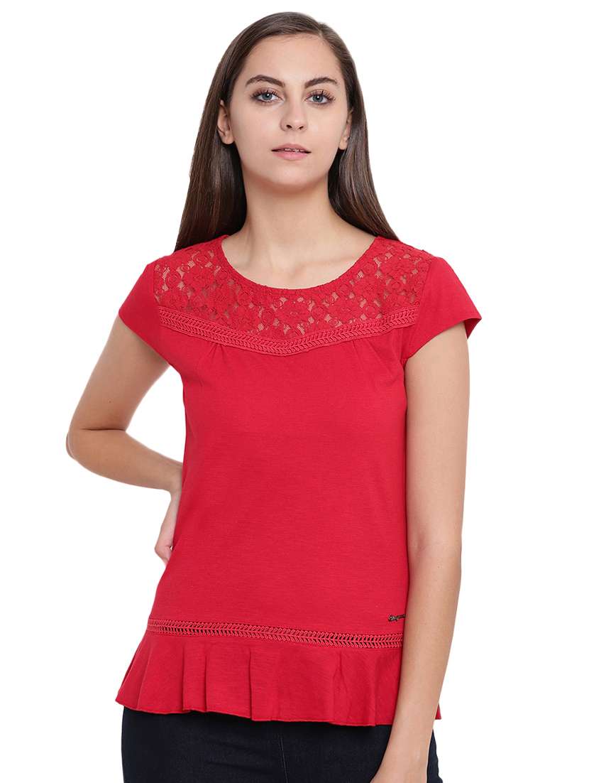 women's straight round neck top - 16328106 -  Zoom Image - 0