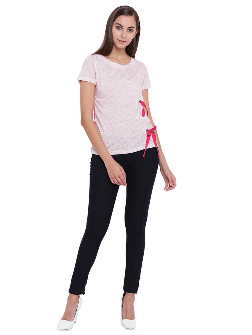 lace up detail striped top - 16328130 - Standard Image - 3