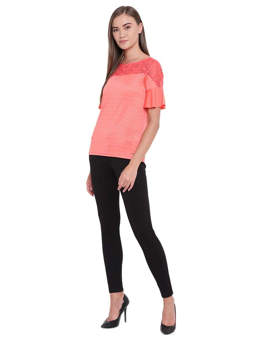 women's straight boat neck top - 16328134 - Standard Image - 3