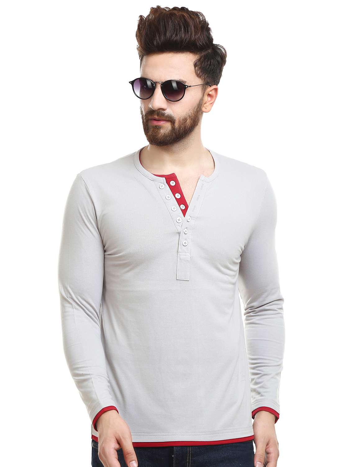 grey solid tshirt - 16328210 - Zoom Image - 0