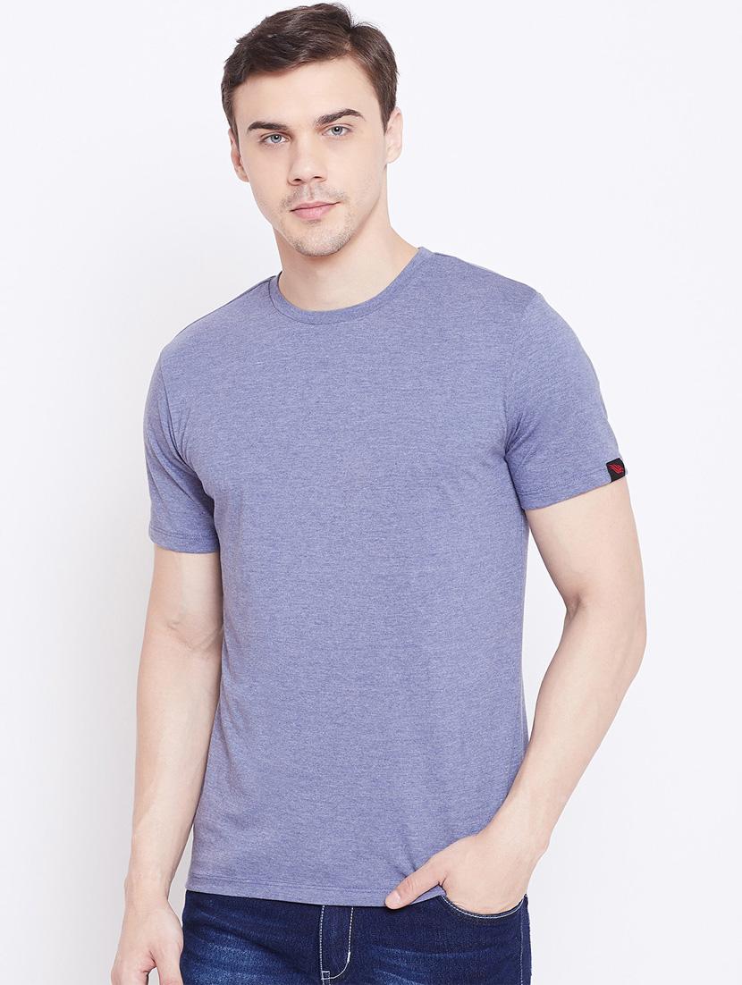 blue solid t-shirt - 16328234 - Zoom Image - 0