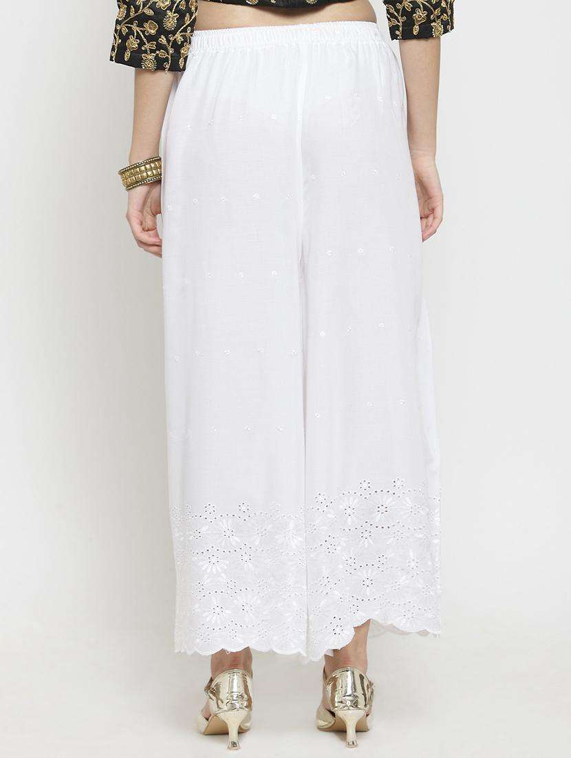 chikankari straight palazzo  - 16329373 -  Standard Image - 3