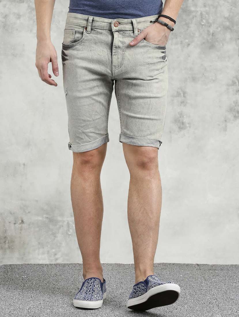 grey washed shorts