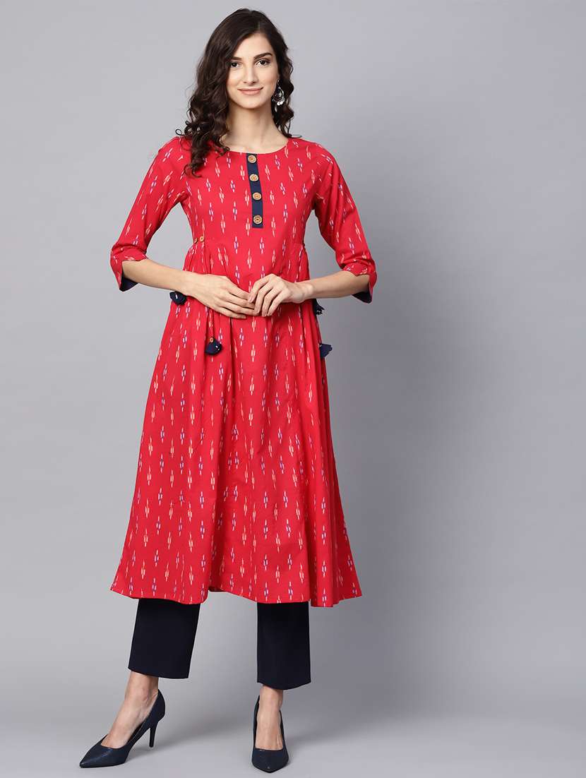 printed a-line kurta