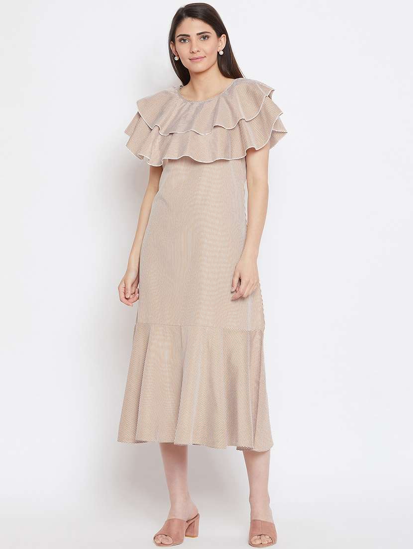 women's tiered dress striped dress