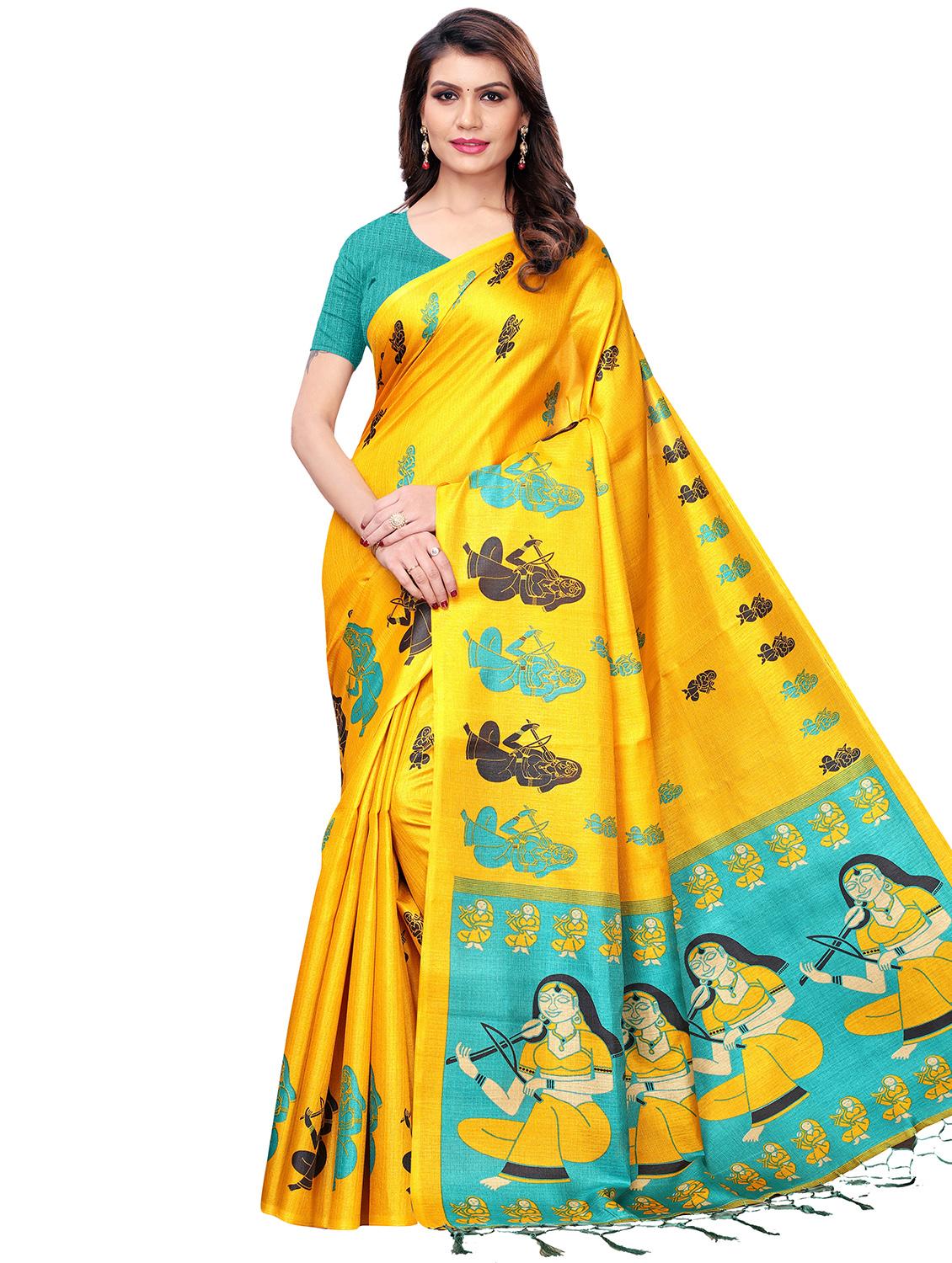 kalamkari printed saree with blouse - 16330941 -  Zoom Image - 0