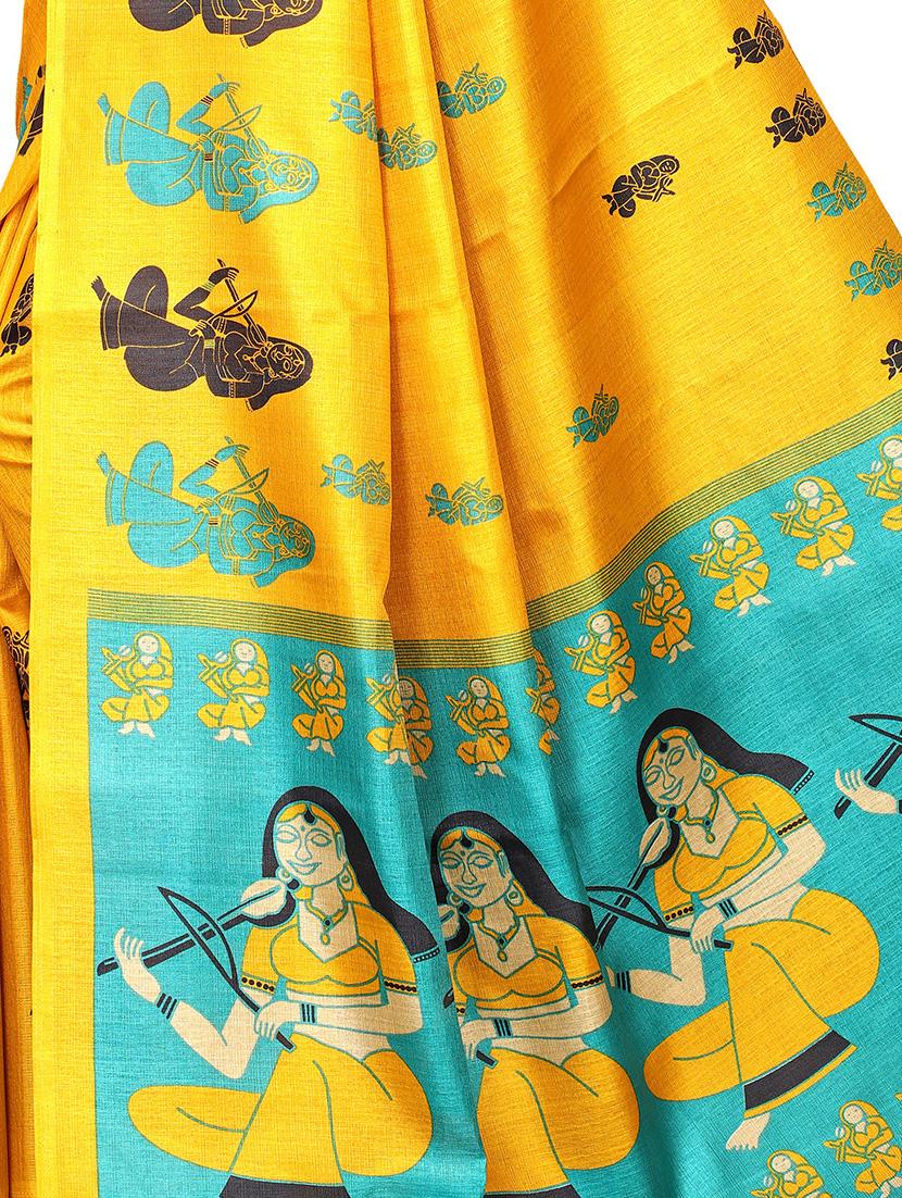 kalamkari printed saree with blouse - 16330941 - Standard Image - 3