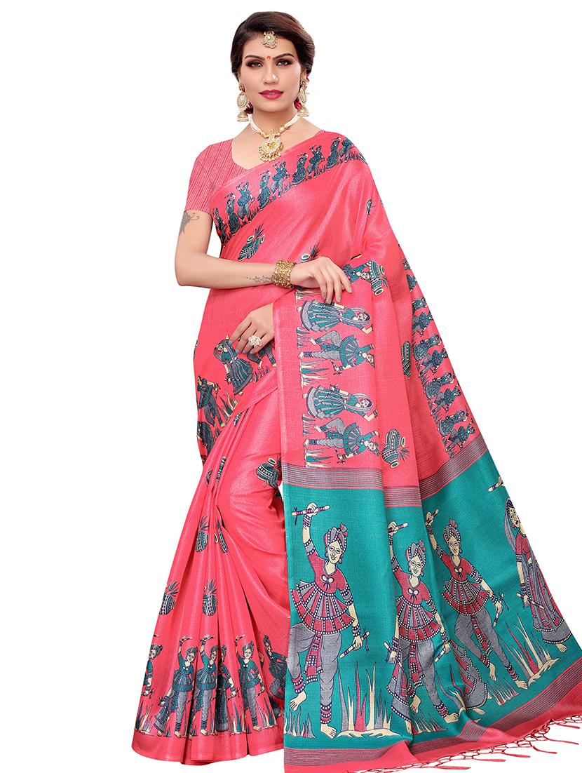 kalamkari printed saree with blouse - 16330949 -  Zoom Image - 0