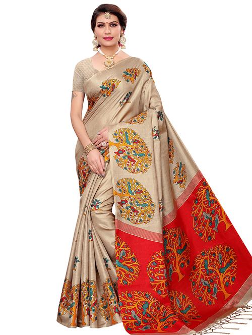 kalamkari printed saree with blouse - 16330952 -  Standard Image - 0