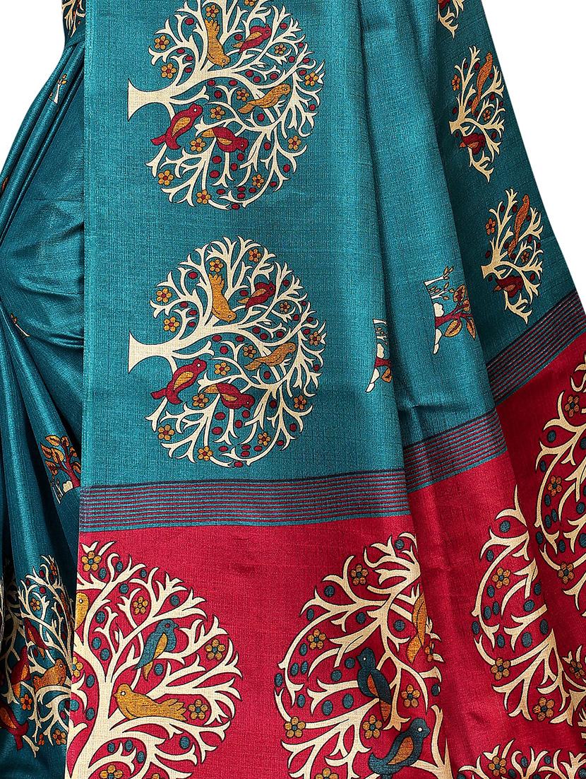kalamkari printed saree with blouse - 16330955 - Standard Image - 3