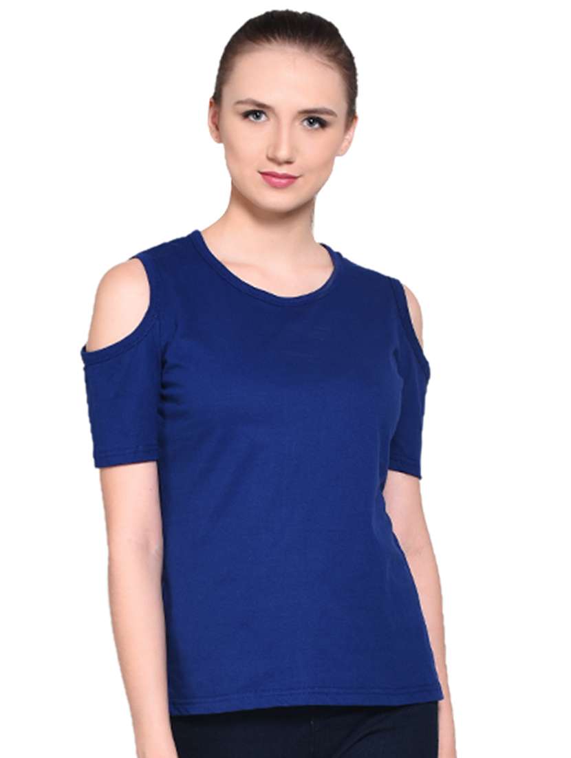 cold shoulder solid top - 16331293 - Zoom Image - 0