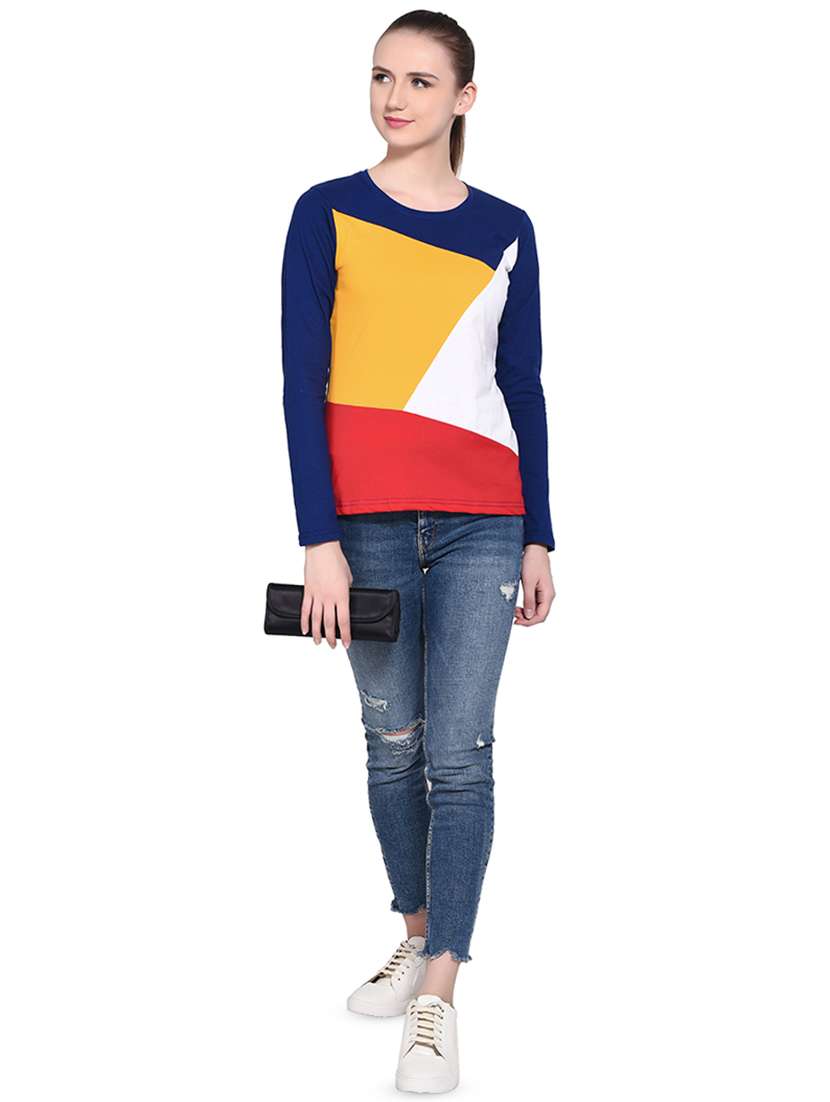 color block long sleeved top - 16331314 - Standard Image - 3