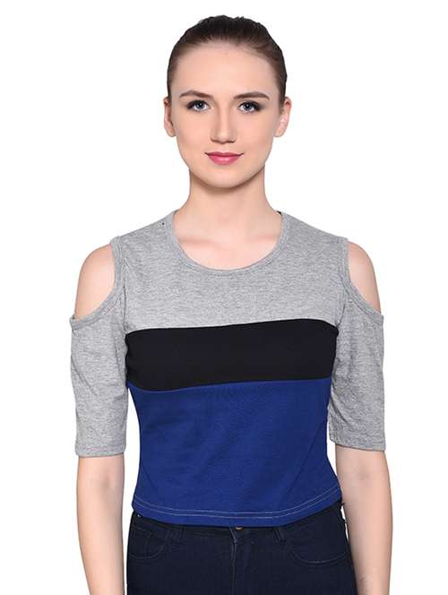 women's straight round neck top - 16331328 - Standard Image - 0