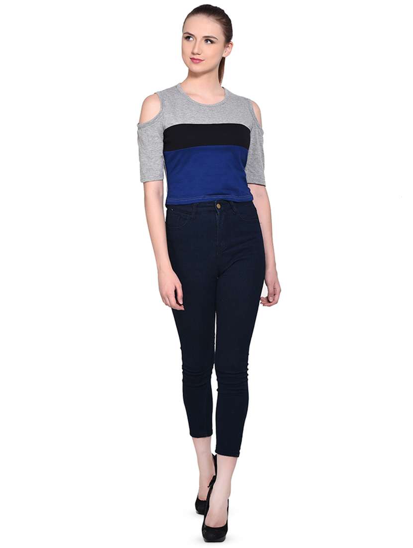 women's straight round neck top - 16331328 - Standard Image - 3