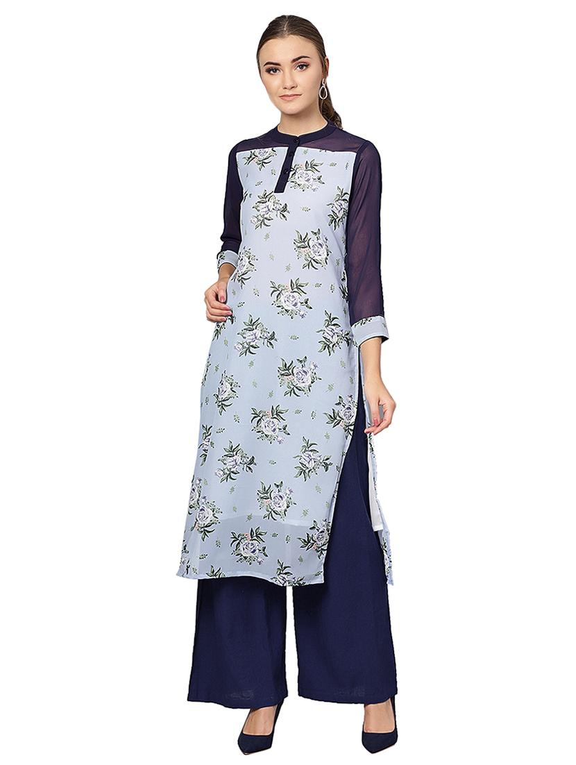 floral printed straight kurta - 16331532 -  Zoom Image - 0