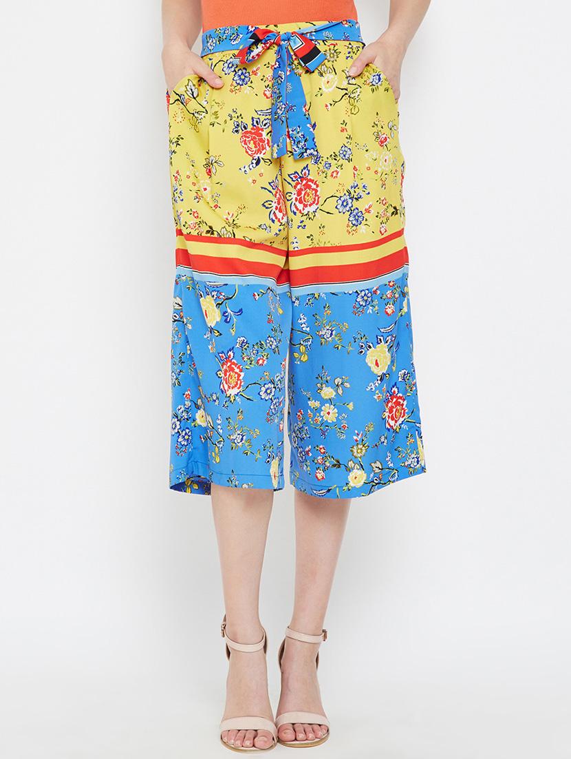 tie knot pocket detail color block culotte - 16332813 -  Zoom Image - 0