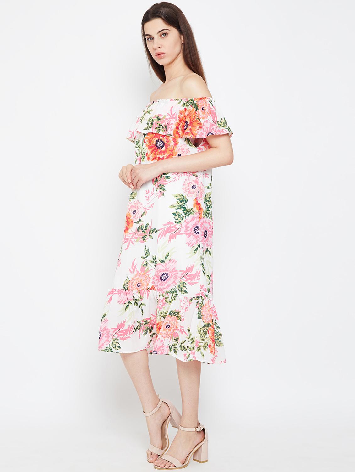 ruffle detail floral shift dress - 16332844 - Standard Image - 3