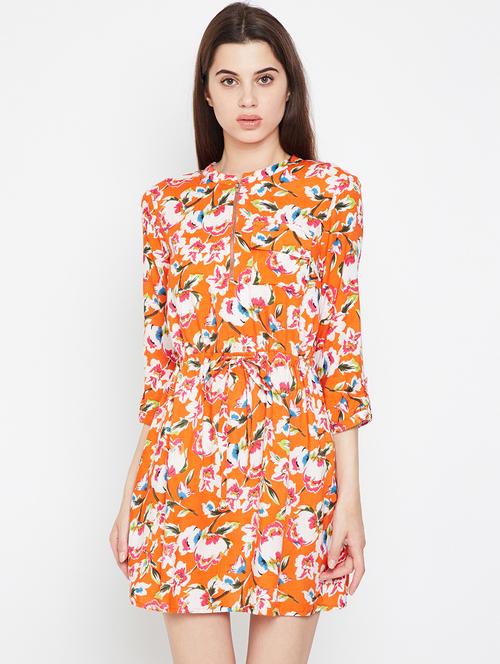 pocket patch floral a-line dress - 16332848 - Standard Image - 0