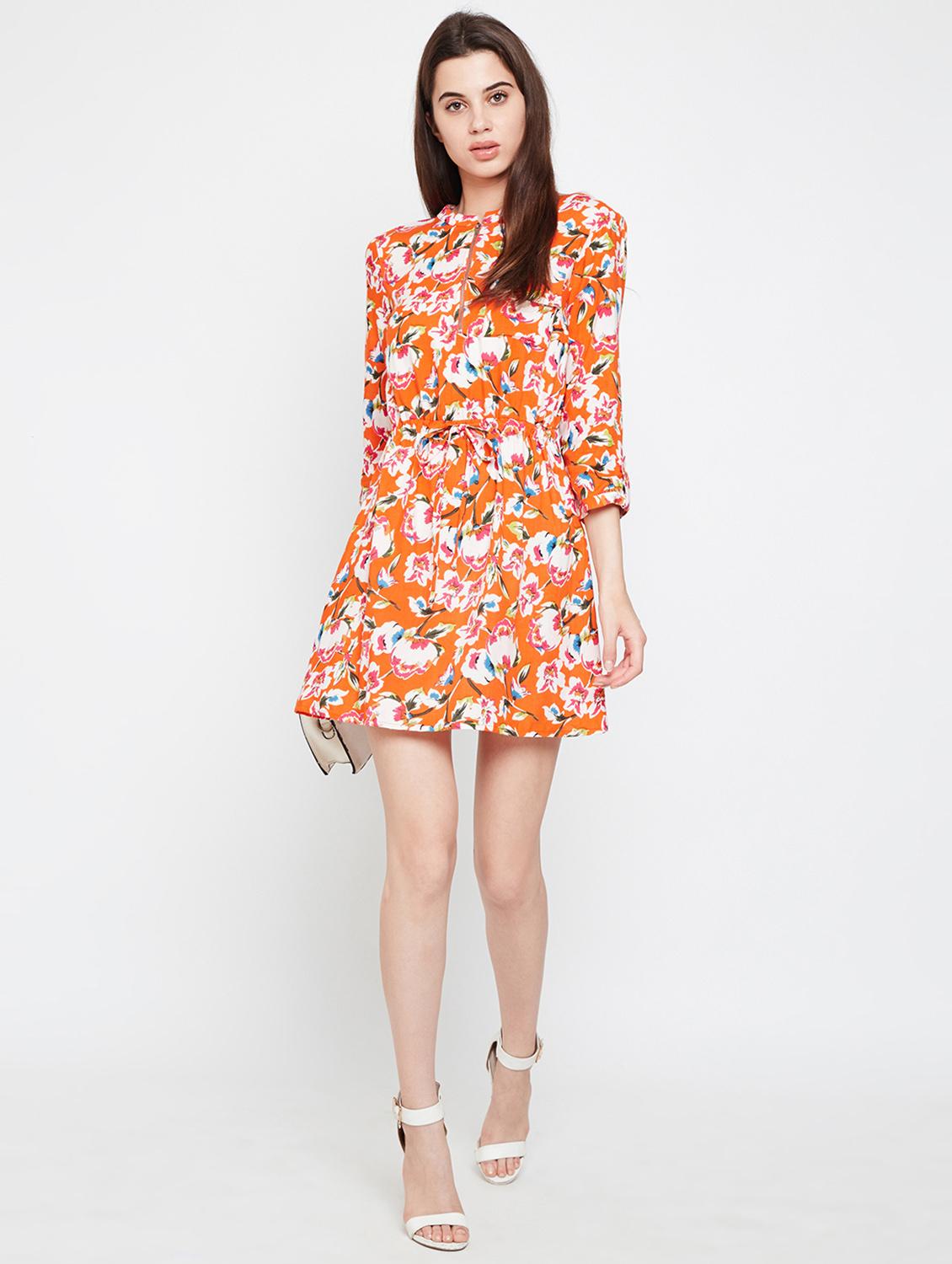 pocket patch floral a-line dress - 16332848 - Standard Image - 3