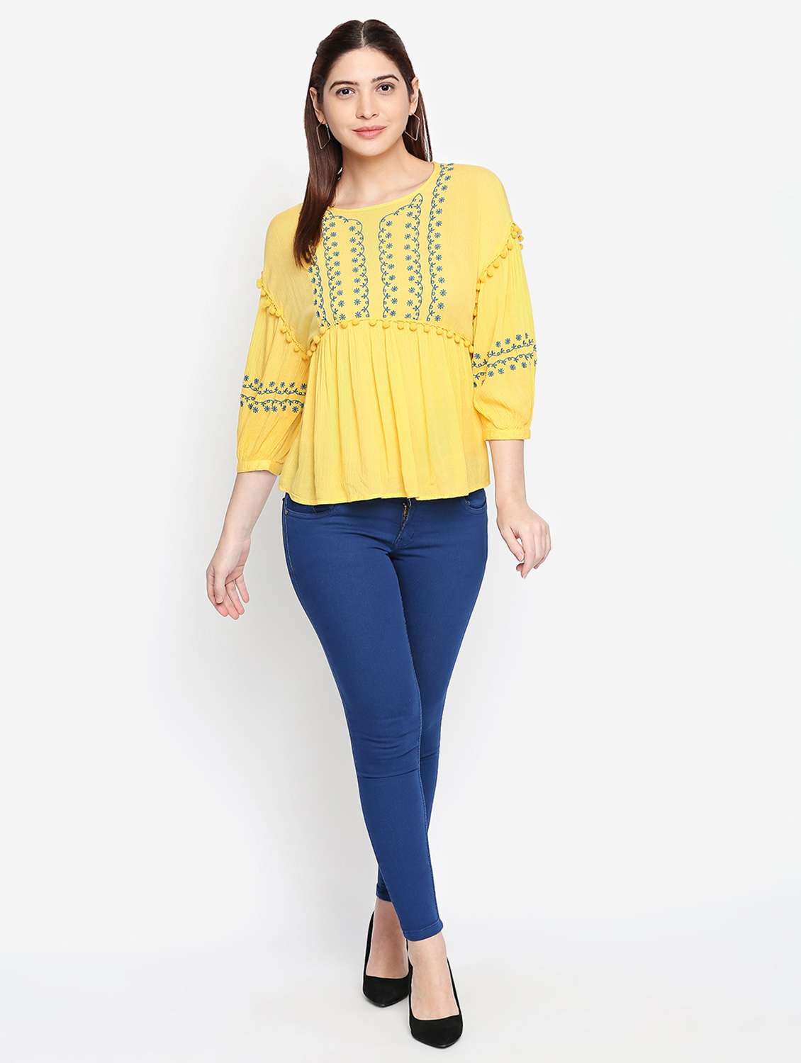 women's a line round neck top - 16333073 -  Standard Image - 3