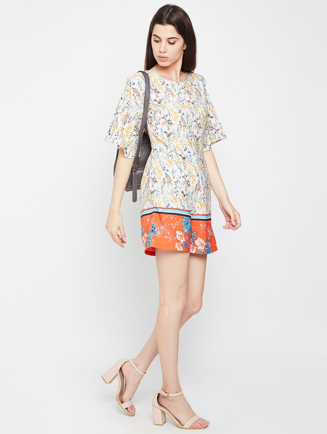 drop shoulder floral romper - 16333110 - Standard Image - 3