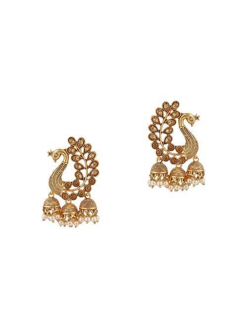 brown metal drop earring - 16333373 -  Standard Image - 0