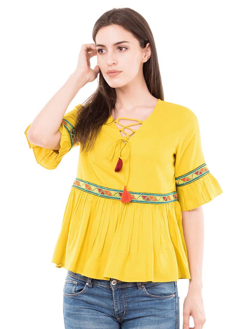 tassel tie knot gathered top