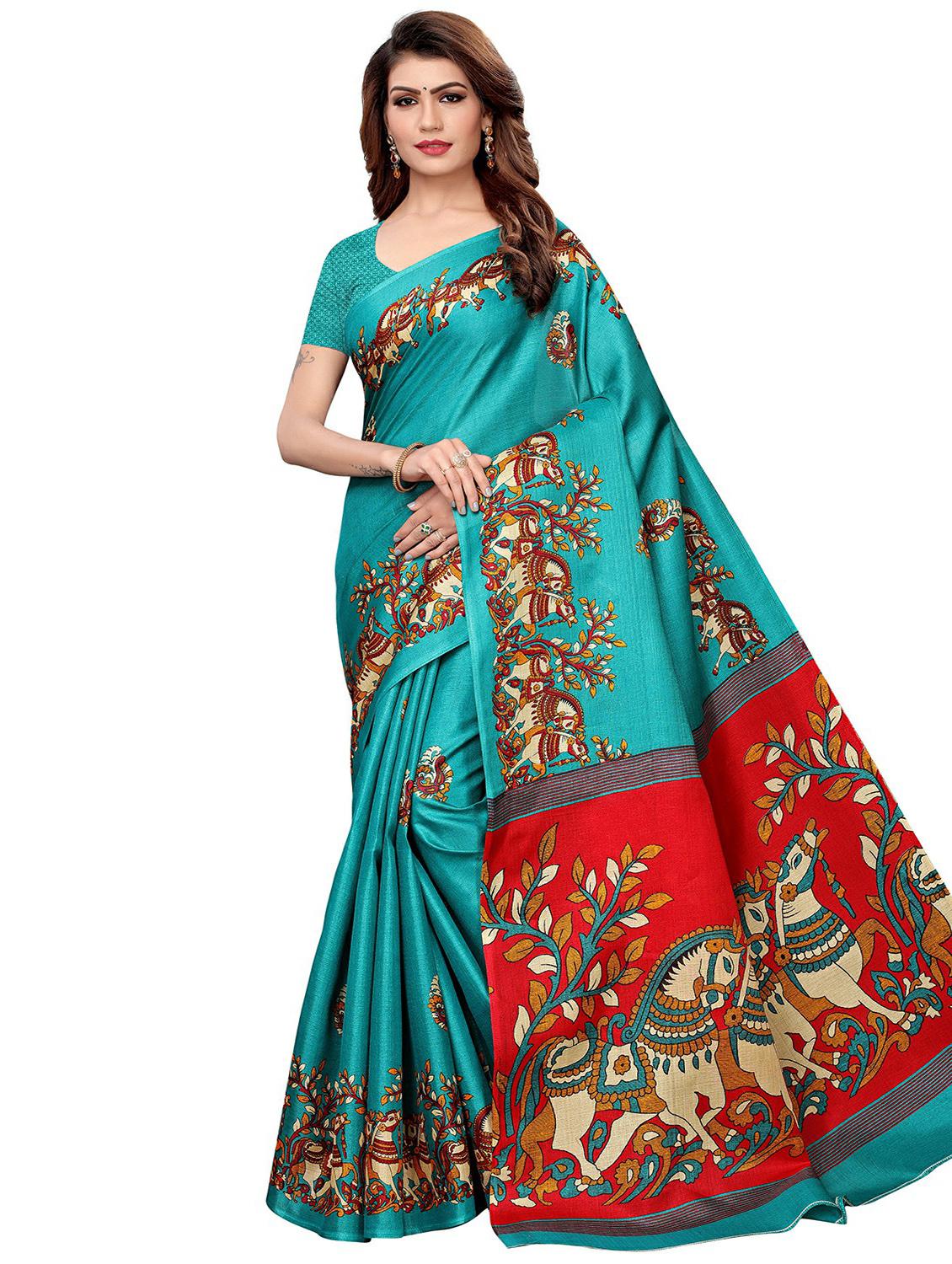 kalamkari printed saree with blouse - 16333695 -  Zoom Image - 0