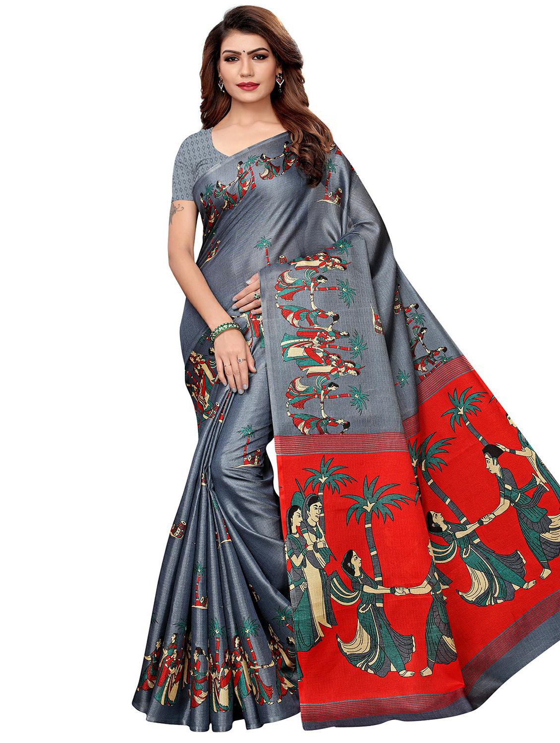 kalamkari printed saree with blouse - 16333696 -  Zoom Image - 0
