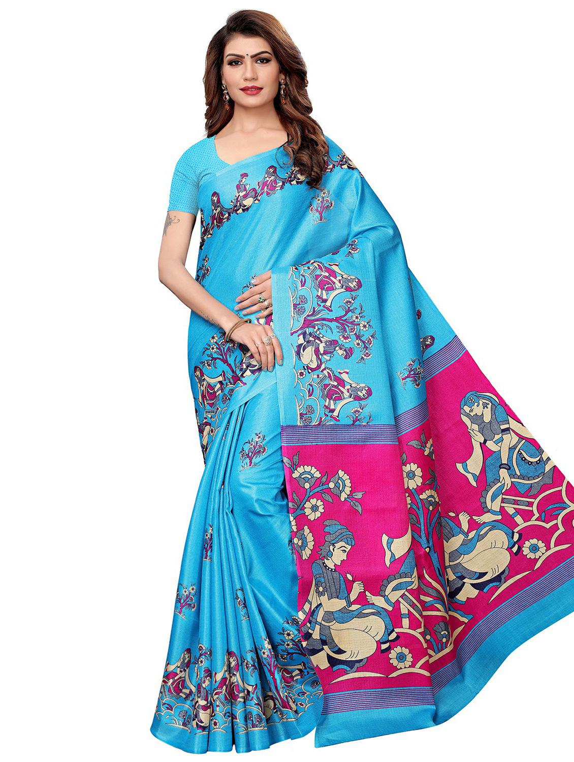 kalamkari printed saree with blouse - 16333704 -  Zoom Image - 0