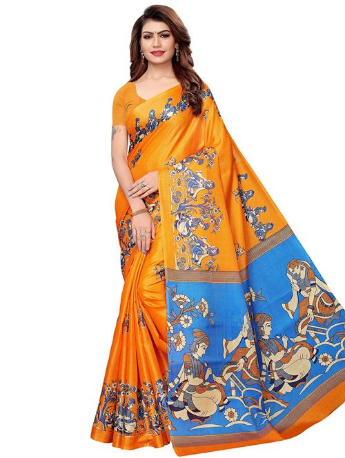 kalamkari printed saree with blouse - 16333706 -  Standard Image - 0