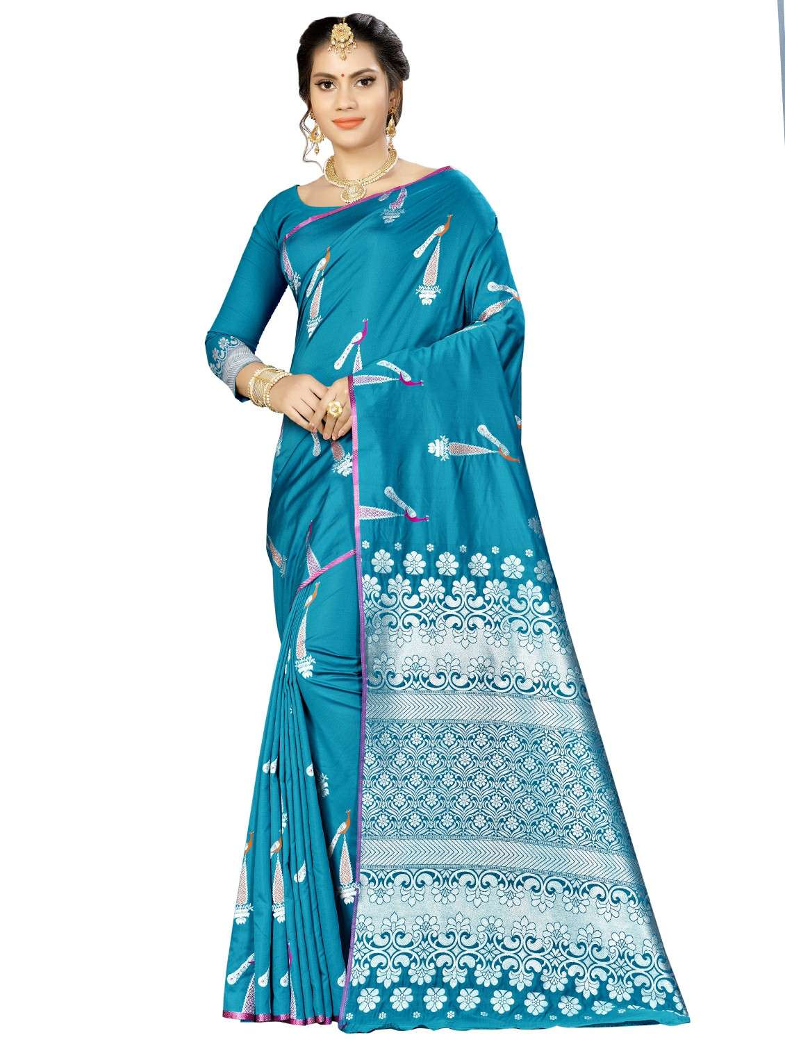 conversational banarasi saree with blouse