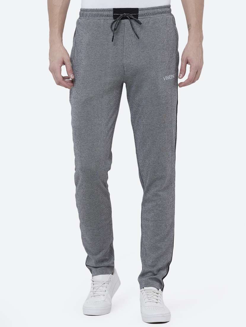 grey striped track pant