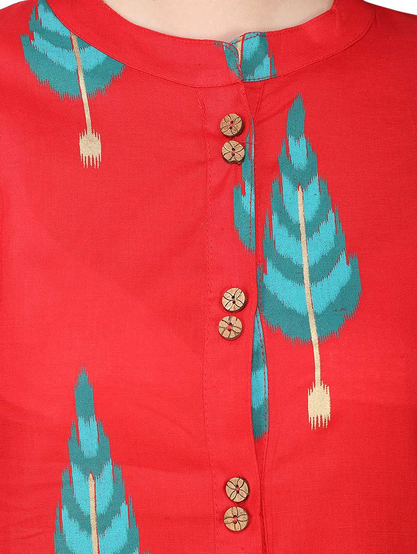 ikat printed a-line kurta - 16335318 -  Standard Image - 3