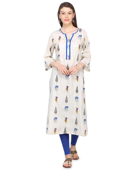floral printed straight kurta - 16335321 - Standard Image - 0