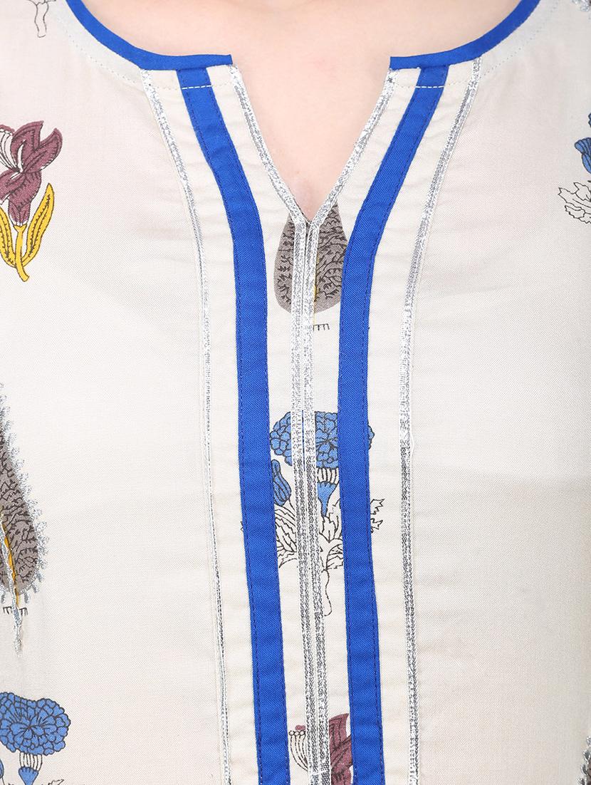 floral printed straight kurta - 16335321 - Standard Image - 3