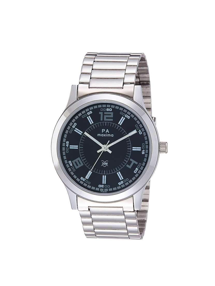 maxima black dial analog watch for men - o-56161cmgi