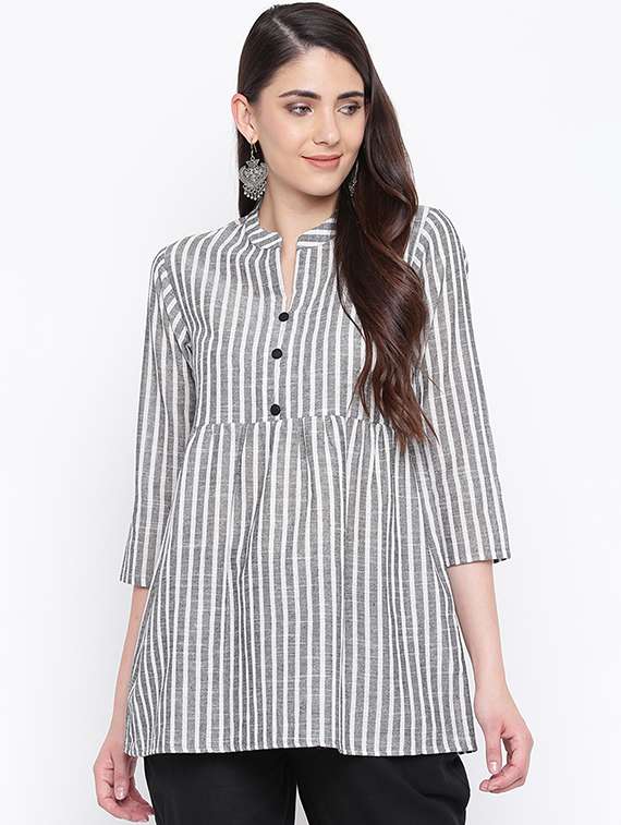 striped a-line kurti