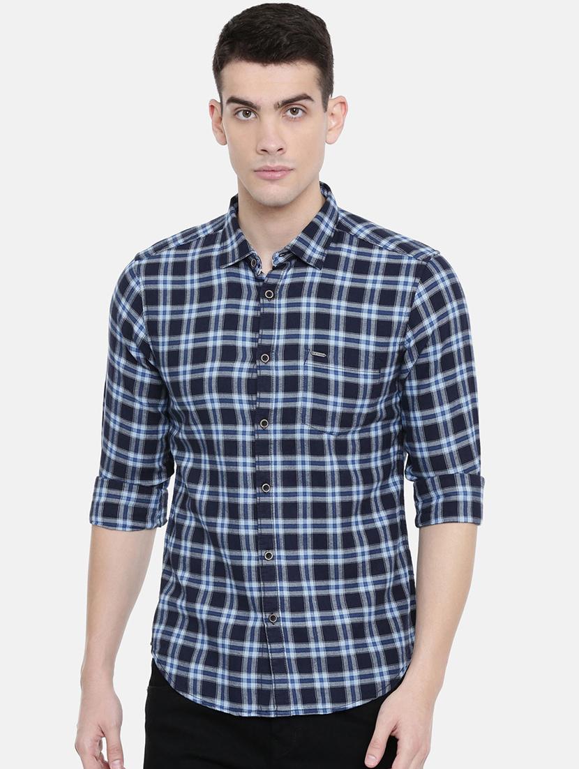 blue checkered casual shirt - 16337759 - Zoom Image - 0