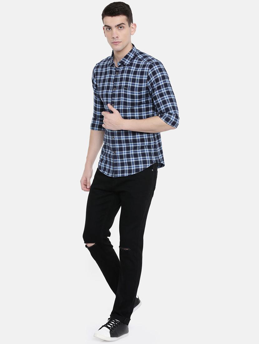 blue checkered casual shirt - 16337759 - Standard Image - 3