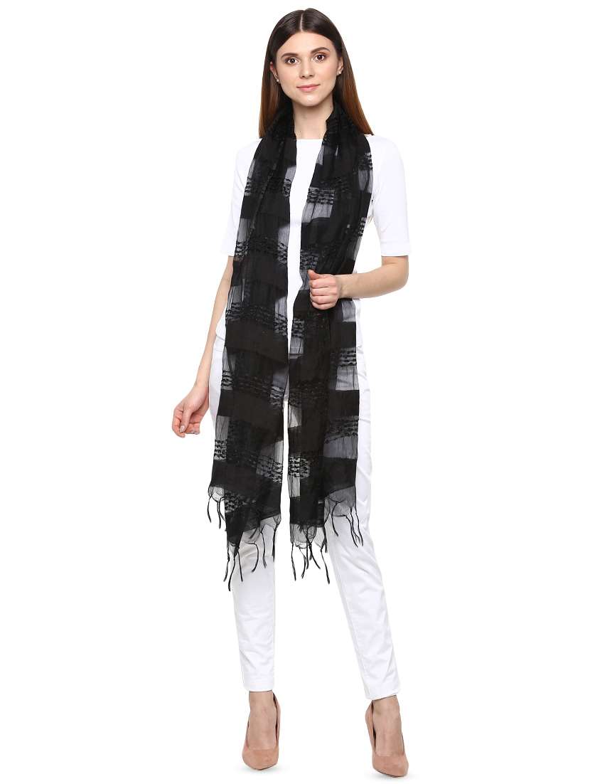 Black Viscose Stole